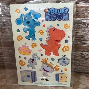 Cartoon Blues Clues Vintage Stickers, 2 Sheets, 2005 Nickelodeon Blues Room